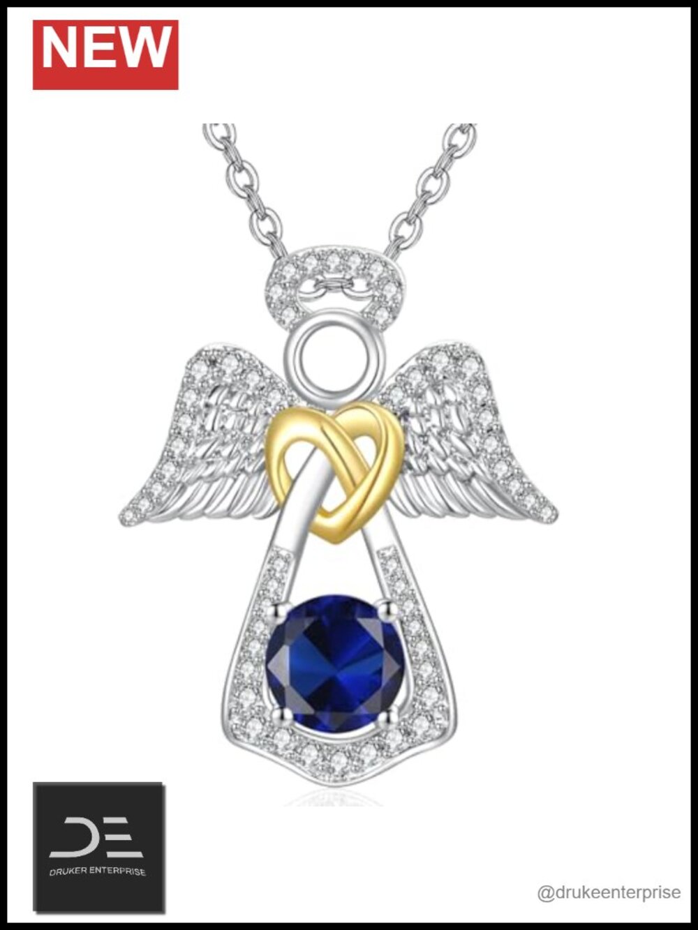 Guardian Angel Necklace Women 14K Gold/Silver Pendant